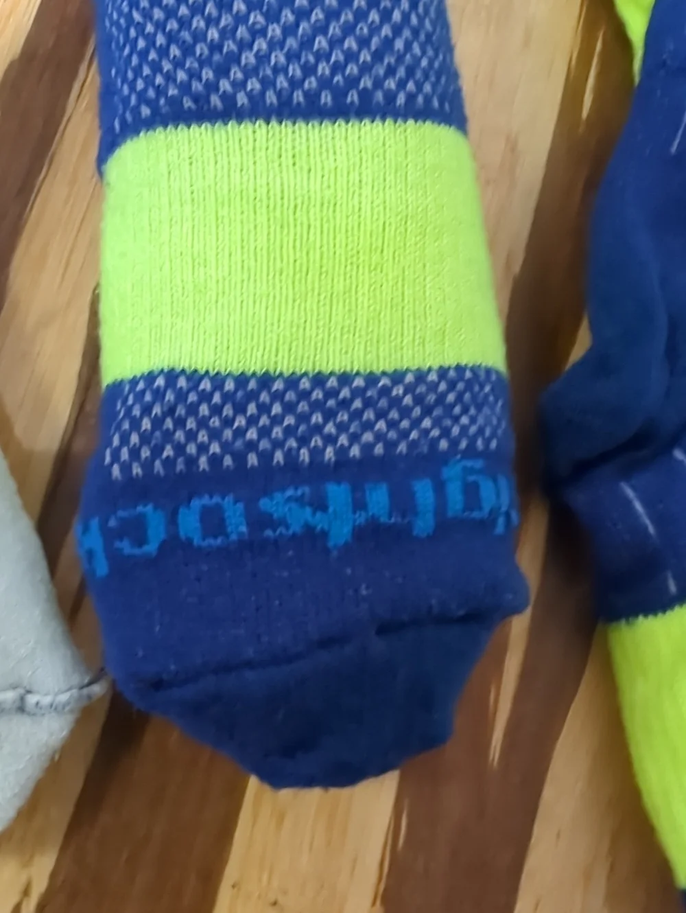 Kid's Performance Crew Socks - Neon Yellow & Blue (2 pair)